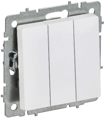 Выключатель 3-кл. СП BRITE ВС10-3-0-БрАБ 10А механизм арктич. бел. IEK BR-V30-0-10-K91