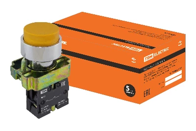 Кнопка BL51 без подсветки желтый 1з TDM
