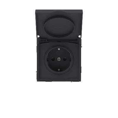 Розетка силовая KANT IP44 2P+E защ. шторки с крышкой черн. уголь DKC 7012013