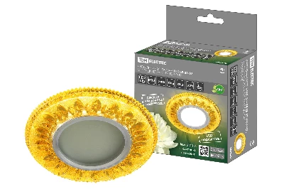 Светильник встраиваемый СВ 03-07 MR16 50Вт G5.3 LED подсветка 3 Вт золото/хром TDM