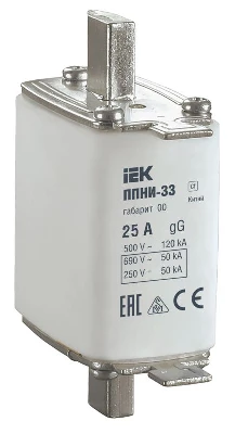Вставка плавкая ППНИ-33 25А габарит 00 IEK DPP10-025