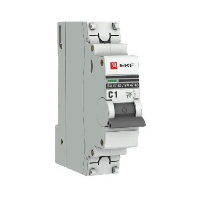 Выключатель автоматический модульный 1п C 1А 4.5кА ВА 47-63 PROxima EKF mcb4763-1-01C-pro