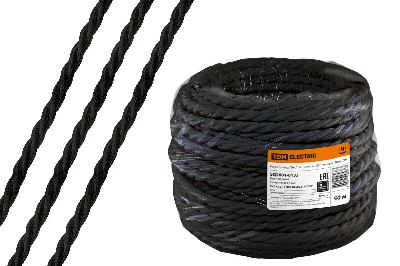 Ретро провод "Эко" 3х1.5 витой ГОСТ черный (50м) TDM