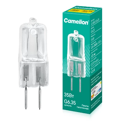 Лампа галогенная JD 35Вт капсула G6.35 3000К 230В Camelion 5203
