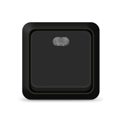 Выключатель 1-кл. ОП Олимп 10А IP20 с подсветкой черн. Universal 2212