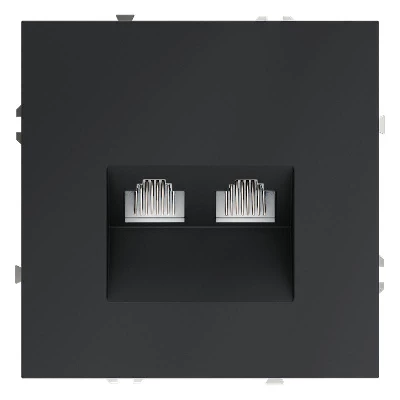 Розетка компьютерная 2-м СП S70 RJ45 + RJ45 кат.6 механизм графит Voltum VLS060207