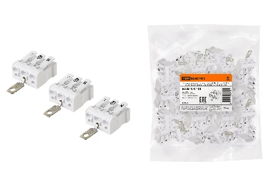 Клемма пружинная соединительная КСПнз3-L+N+PE, 16 A, с монтажной ножкой и заземлением под винт TDM