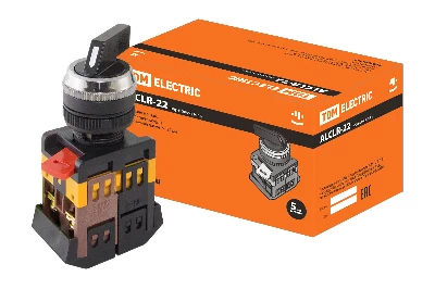 Переключатель АLСLR-22 черный на 3 фиксир.положения I-O-II 1з+1р TDM