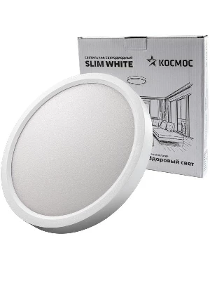 Светильник светодиодный SLIM WHITE 24Вт 6500К IP40 1660лм 230В 230х25мм КОСМОС KSlim24w_W6500K