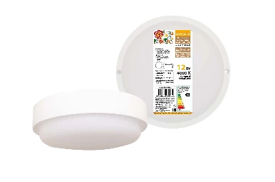 Светодиодный светильник LED ДПП 3901 12Вт 4000К IP65 белый круг 155*62 мм Народный