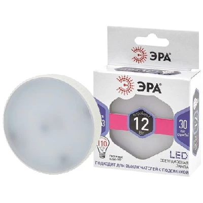 Лампа светодиодная LED GX-12W-860-GX53 GX 12Вт таблетка GX53 холод. бел. Эра Б0048020