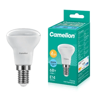 Лампа светодиодная LED6 R50/845/E14 6Вт рефлектор матовая 4500К бел. E14 480лм 220В Camelion 11659