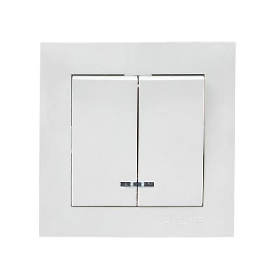 Выключатель 2-кл. СП Валенсия 10А IP20 с индикатором бел. PROxima EKF EWV10-123-10