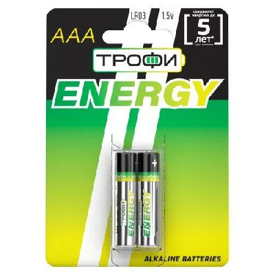 Элемент питания алкалиновый AAA/LR03 LR03-2BL Eco (блист.2шт) Трофи Б0017043