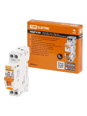АВДТ 63М 2P(1P+N) C32 100мА 4.5кА тип АС TDM