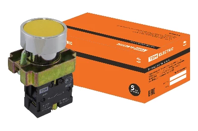 Кнопка BА51 без подсветки желтый 1з TDM