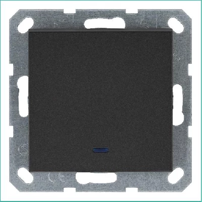 Выключатель 1-кл. 10А IP20 с подсветкой механизм антрацит Jasmart G3011NB