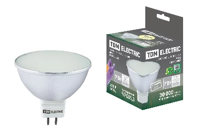 Лампа светодиодная MR16-7 Вт-220 В -3000 К–GU 5.3 SMD (с матовым стеклом) TDM
