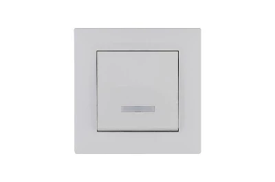 Выключатель 1-клав. с подсветкой Karea RIZZ бел. Makel 88001021