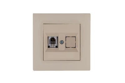 Розетка компьютерная CAT 5+гнездо Karea RIZZ крем Makel 88010035
