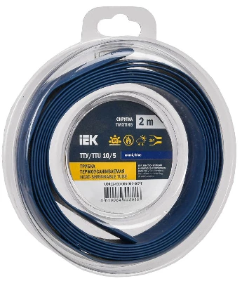 Трубка термоусадочная ТТУ нг-LS 10/5 син. (уп.2м) IEK UDR12-010-005-002-K07-T