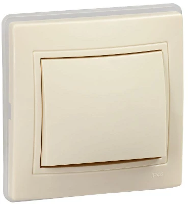 Выключатель 1-кл. СП Кварта ВС10-1-0-ККм-44 10А IP44 крем. GENERICA KV-V10-10-44-K33