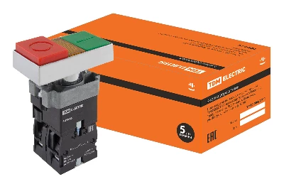 Кнопка BW8465 "I-O" сдвоенная с подсветкой 1з+1р TDM