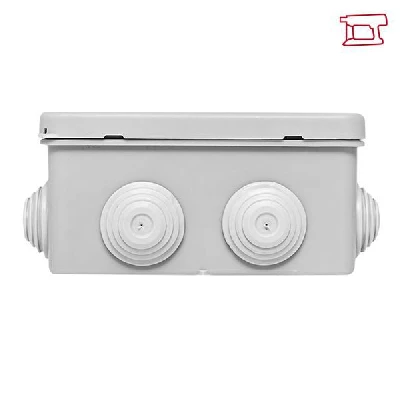 Коробка распределительная КМР-030-014 100х100х50 IP55 с крышкой для прямого монтажа 10 мембранных вводов сер. розн. стикер EKF plc-kmr-030-014-r
