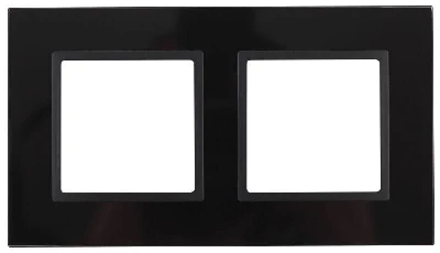 Рамка 2-м 14-5102-05 стекло Elegance черный+антрацит ЭРА Б0034492