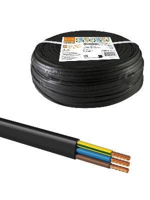 Шнур ШВВПмб 3х0.5 (200м), черный Народный