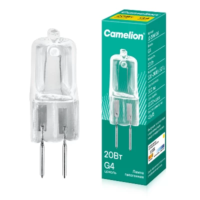 Лампа галогенная JD 20Вт капсула g4 3000К 230В g4 Camelion 10405