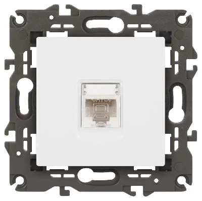 Розетка компьютерная 1-м Elegance 14-3107-01 RJ45 IP20 механизм бел. Эра Б0034302