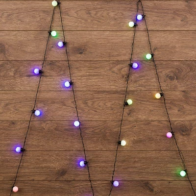Гирлянда светодиодная "Шарики" 5м d30мм 25LED RGB 6Вт 220-240В IP20 провод ПВХ темн. зел. Neon-Night 303-569