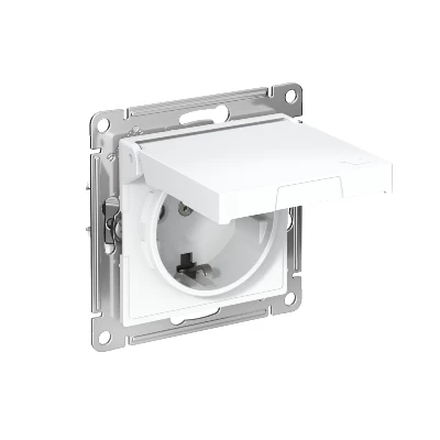 Розетка AtlasDesign 16А IP20 с заземл. защ. шторки с крышкой быстрозажим. клем. механизм бел. SE ATN000146S