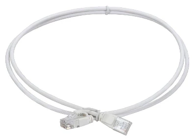 Патч-корд кат.5E UTP LSZH 1.5м slim колпачок с язычком бел. ITK PC08-C5EUL-1M5-SL-WT