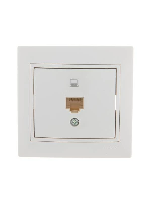 Розетка компьютерная 1-м СП Mira RJ45 бел./бел. LEZARD 701-0202-139