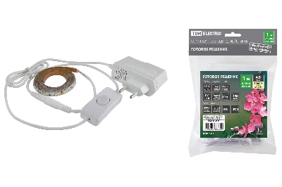 Комплект светодиодной ленты SMD2835-60 LED/м-12 В-4.8 Вт/м-IP20-3000 К (1 м), 6 Вт TDM