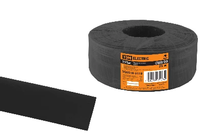 Термоусаживаемая трубка ТУТнг 60/30 черная (25 м/ролл) TDM