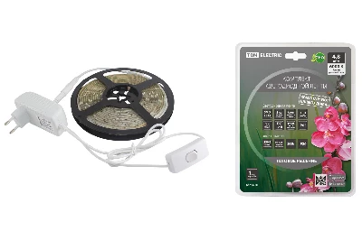 Комплект светодиодной ленты SMD2835-60 LED/м-12 В-4.8 Вт/м-IP65-6000 К (5 м), 24 Вт TDM