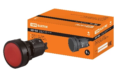 Кнопка переключатель SB7-EA45 d22мм 1з+1р красная TDM