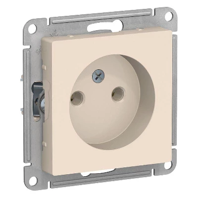 Розетка 1-м СП AtlasDesign 16А IP20 без заземл. без защ. шторок механизм беж. SE ATN000241