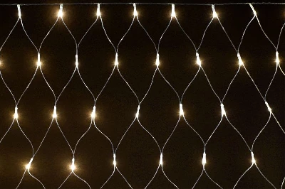 Гирлянда "Сеть" 1.5х1.5м 160LED тепл. бел. IP20 провод прозр. 230В с контроллером 8 режимов IEK LGDB410-1-160-L1-T-S-44