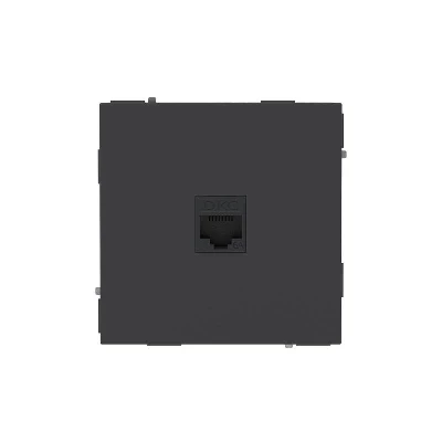 Розетка компьютерная 1-м KANT RJ45 кат.6A без шторки черн. уголь DKC 7012673