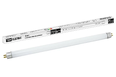 Лампа люминесцентная линейная двухцокольная ЛЛ-12/8Вт, T4/G5, 6500 К, длина 339.4мм TDM