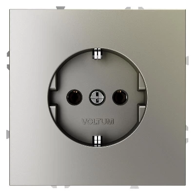 Розетка 1-м СП S70 16А с заземл. механизм шелк Voltum VLS040104