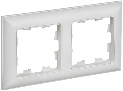 Рамка 2-м BRITE РУ-2-БрАБ арктич. бел./бел. IEK BR-M22-12-K91