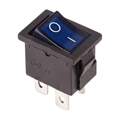 Выключатель клавишный 250В 6А (4с) ON-OFF син. с подсветкой Mini (RWB-207 SC-768) Rexant 36-2191