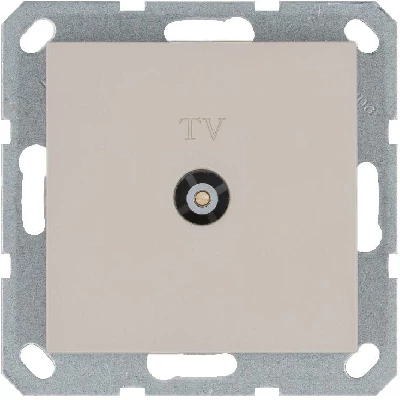 Розетка телевизионная проходная TV Ф9.5мм механизм тауп Jasmart G6002T