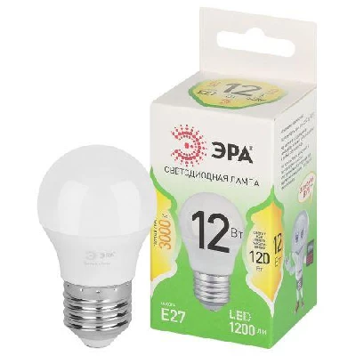 Лампа светодиодная GREEN LINE P45-12W-830-E27 GL 12Вт шар 3000К свет тепл. E27 Эра Б0067015