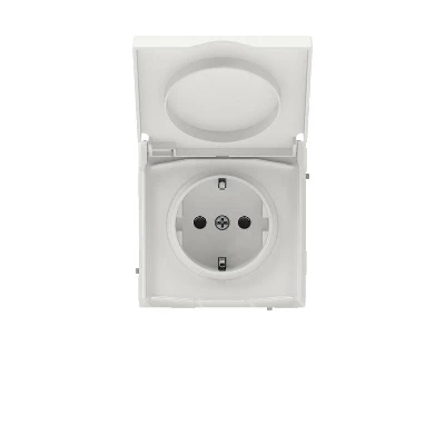 Розетка силовая KANT IP44 2P+E защ. шторки с крышкой бел. песок DKC 7010013
